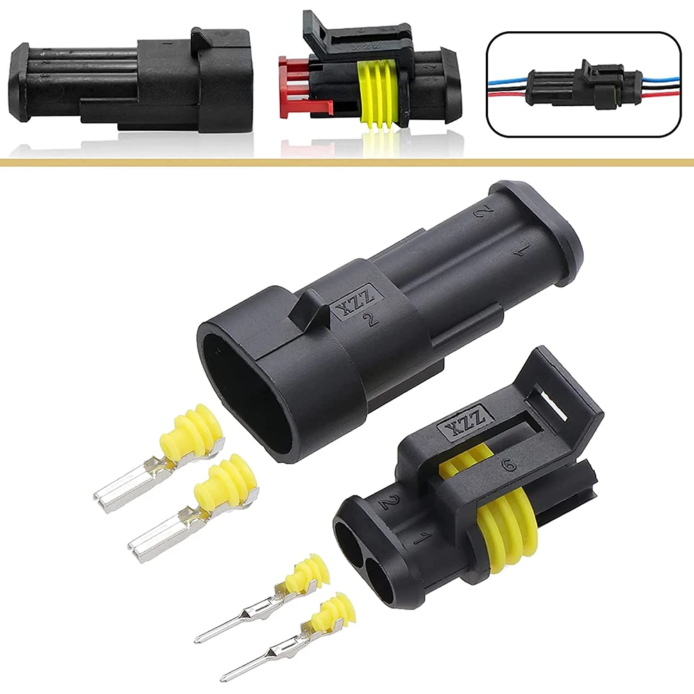 Waterproof Electrical Wire Connectors - 26 Sets, 2/3/4 Pin, 352/708pcs Terminal Connectors, 12A Description Image.This Product Can Be Found With The Tag Names 2 pin 12 electric connectors, Electrical connectors 2 pins, Waterproof connector terminal, Waterproof wire connector 4pin