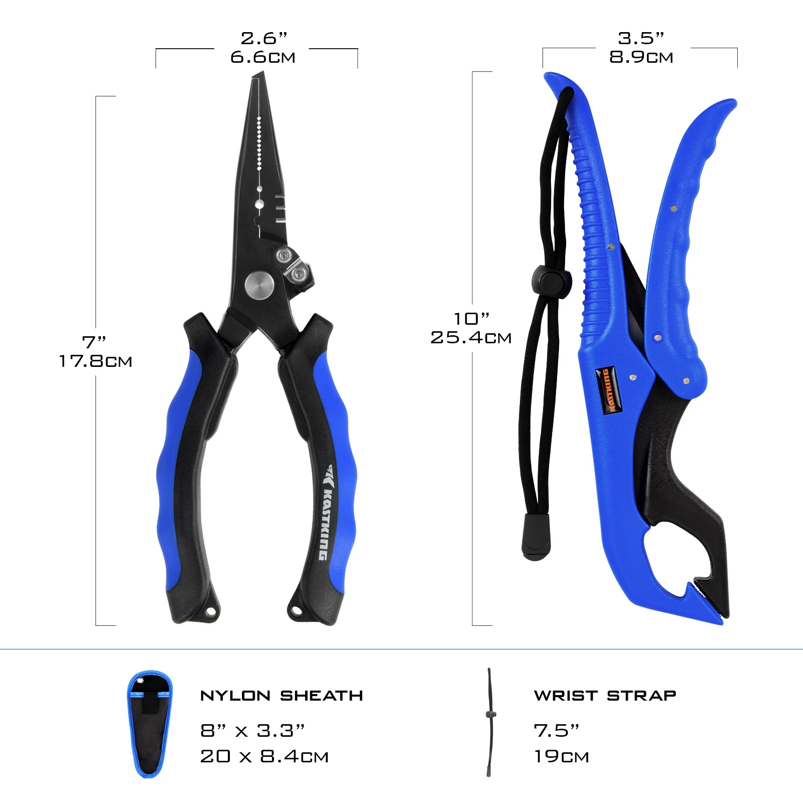 KastKing Intimidator Fishing Pliers Combo with Floating Lip Grip Steel  Pliers Multi-Function Fishing Tools Gear