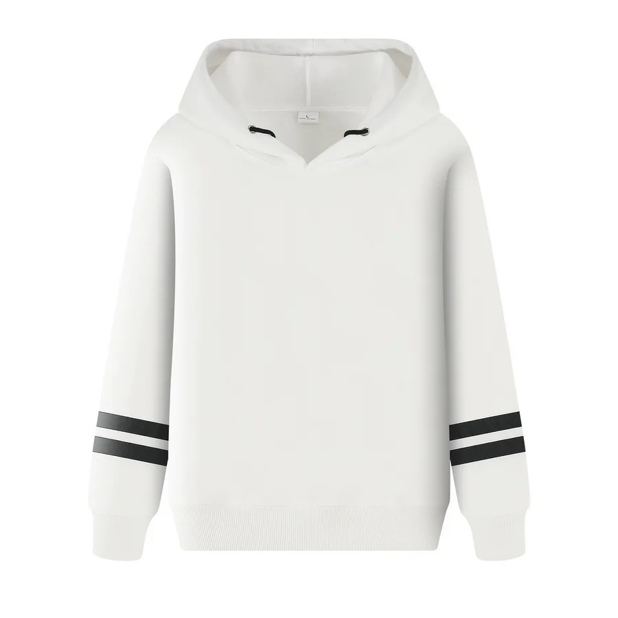 

2021New two-sleeve parallel bars printing men's long-sleeved round neck sweater casual loose sweater men clothing hoodies men