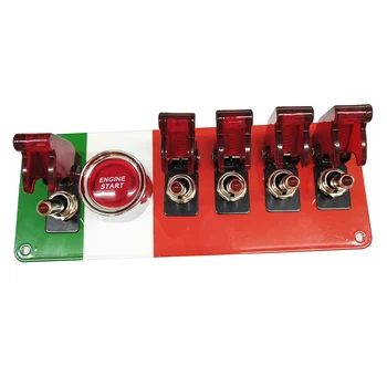 

DC12V Flip-Up Ignition Switch Panel Car Engine Start Push Button LED Toggle Switch Panel for Racing Sport Competitive Car