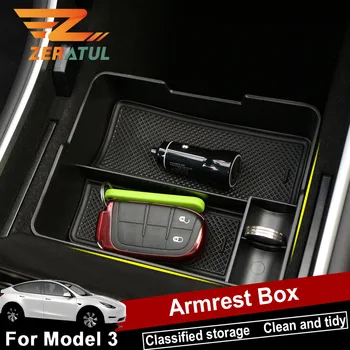 

Zeratul Armrest Box For Tesla Model 3 Model3 2016 2017 2018 2019 2020 car Interior Modification ABS Center Console Storage Boxes