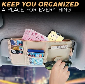 

Car Sun Visor Pen Business Card Holder CD DVD Organizer Storage Box Sunglasses Clip Stowing Tidying Car Accessories