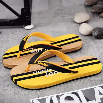 

Men's Color Matching Summer Fashion Beach Flat Non-slip Slippers Waterproof Comfortable Male Beach Sandals Slippers