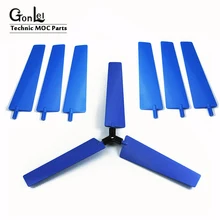 3-10 pçs/lote peças de tijolos de alta tecnologia aeronaves ventilador lâminas hélice para moinho de vento compatível com 99012 educação ev3 bloco diy brinquedo