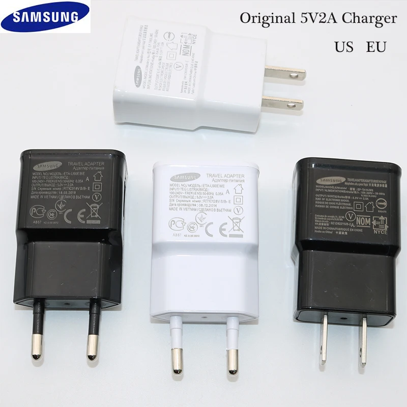 Зарядное устройство samsung для путешествий, настенный адаптер, 5 В, 2 А, зарядный Micro USB кабель для samsung Galaxy S6, S7 Edge, J3, J5, J7, Note 4, 5, A3, A5, A7