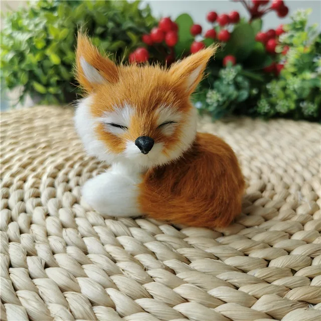 10 pieces a lot cute simulation fox toys new small lovely fox doll gift  about 8x9cm - AliExpress