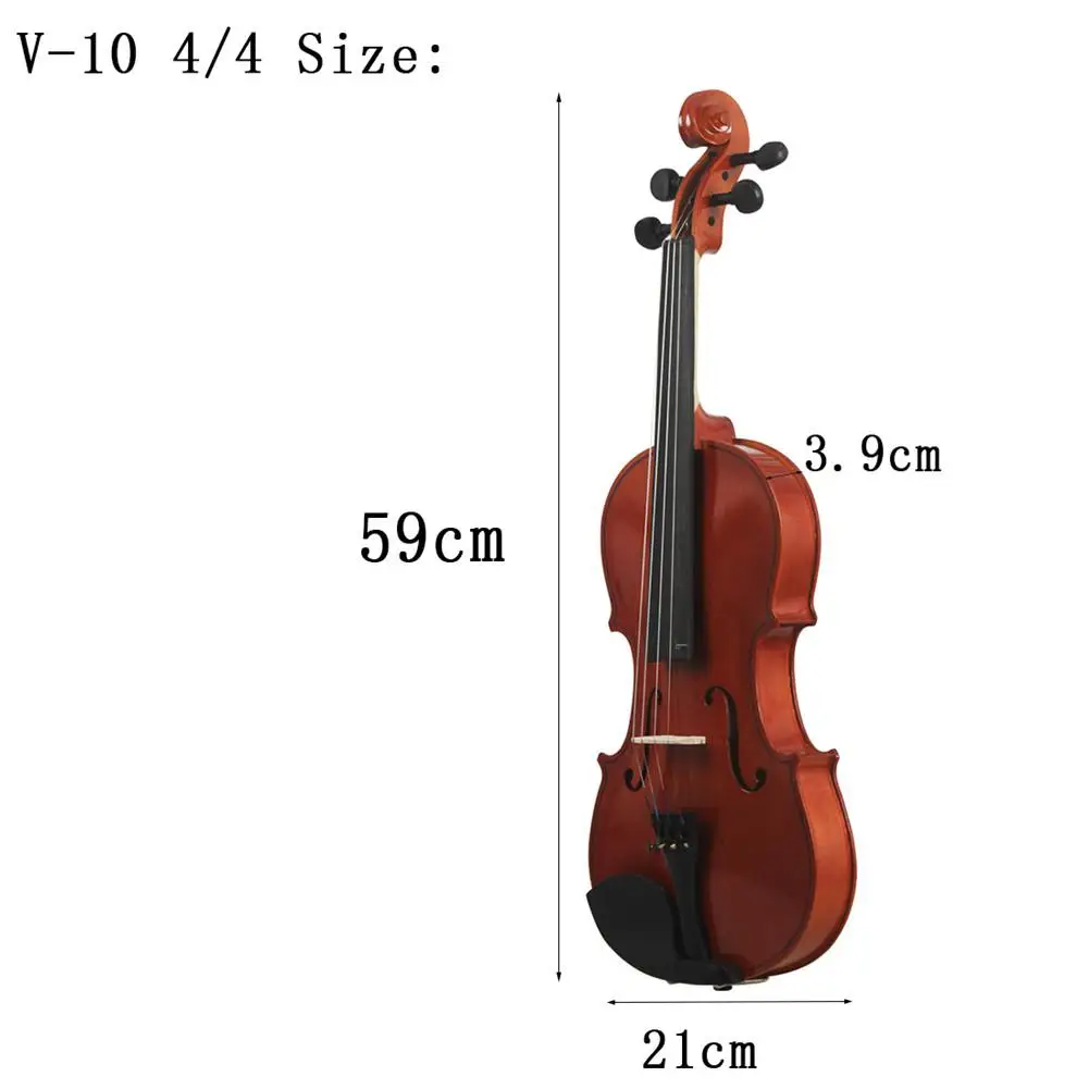 Violin Natural Acoustic Solid Wood Spruce Flame Maple Veneer Fiddle Cloth Case Rosin Sets