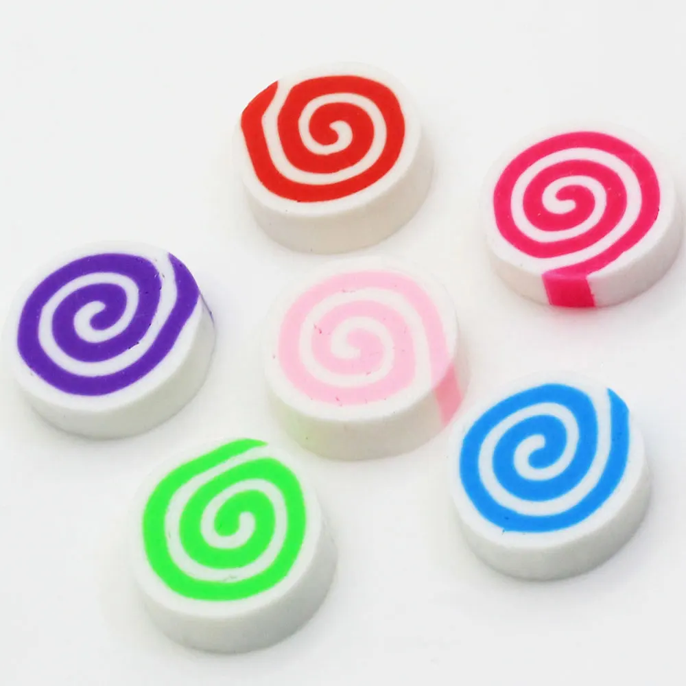 

10/50pcsHigh Quality 16MM Polymer Clay Sushi Roll Nail Art Slices Clay Dessert Fimo Polymer Clay Decorative Sprinkle Nail Art de