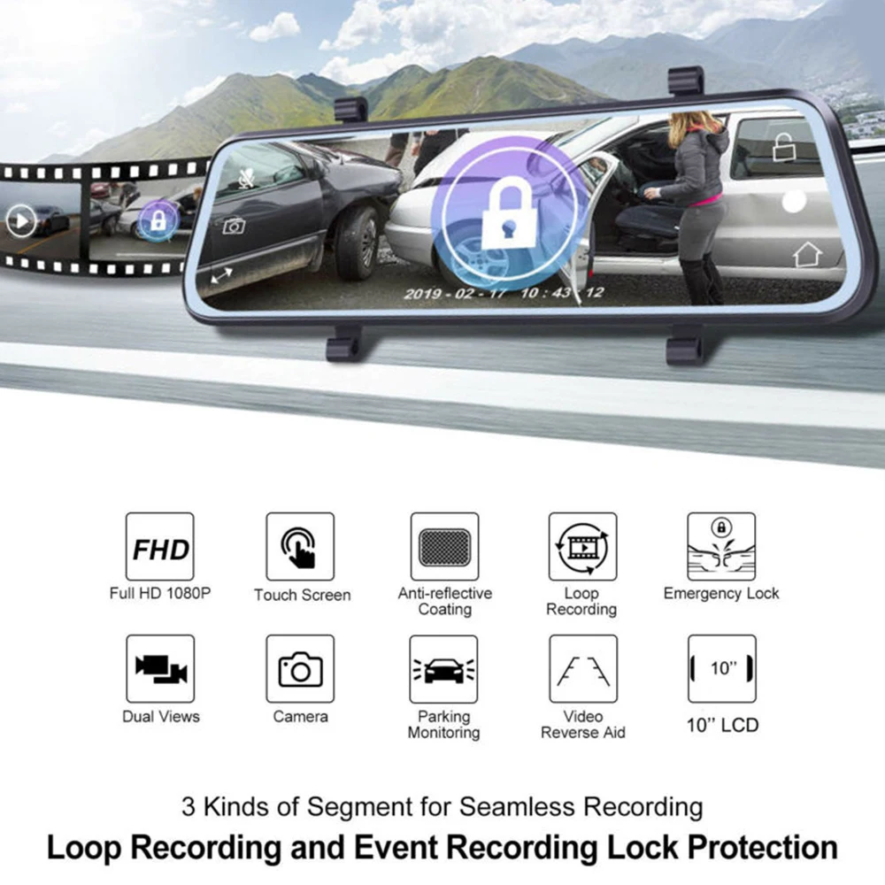 Android 8,1 ADAS 1" поток медиа dash cam камера Автомобильная камера рекордер dvr dashcam gps навигация 1080P wifi