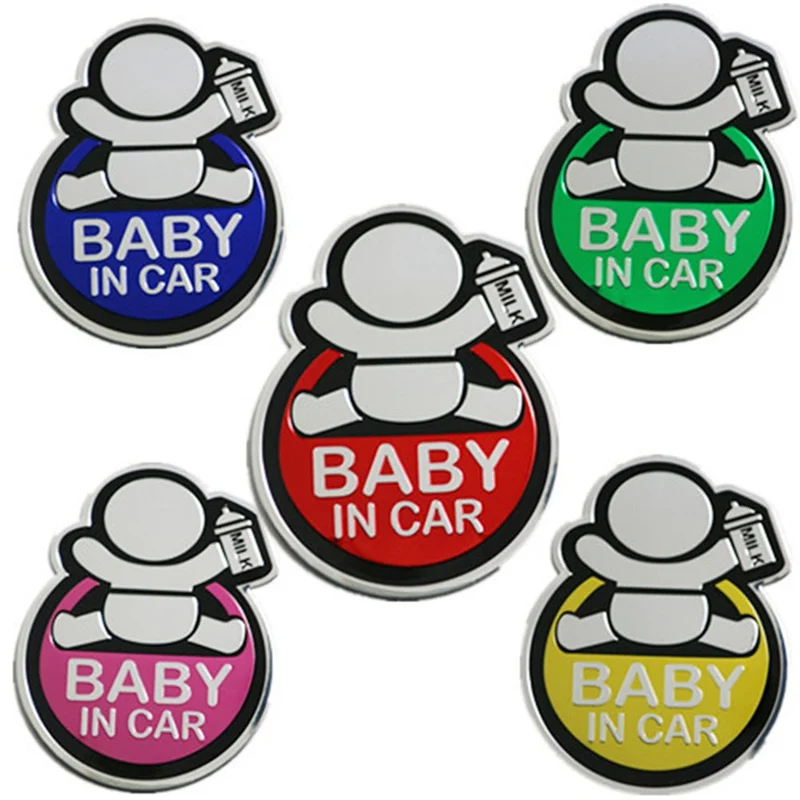 

5 Color BABY IN CAR Car 3D Sticker Reflective Warning Decal Waterproof Window Vinyl Cover Yellow Blue Red Pink Green 12*7.5cm