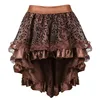 Women Gothic Floral Lace Ruffled Skirt Asymmetrical High Low Skirt Steampunk Pirate Skirts Halloween Costumes Plus Size 2