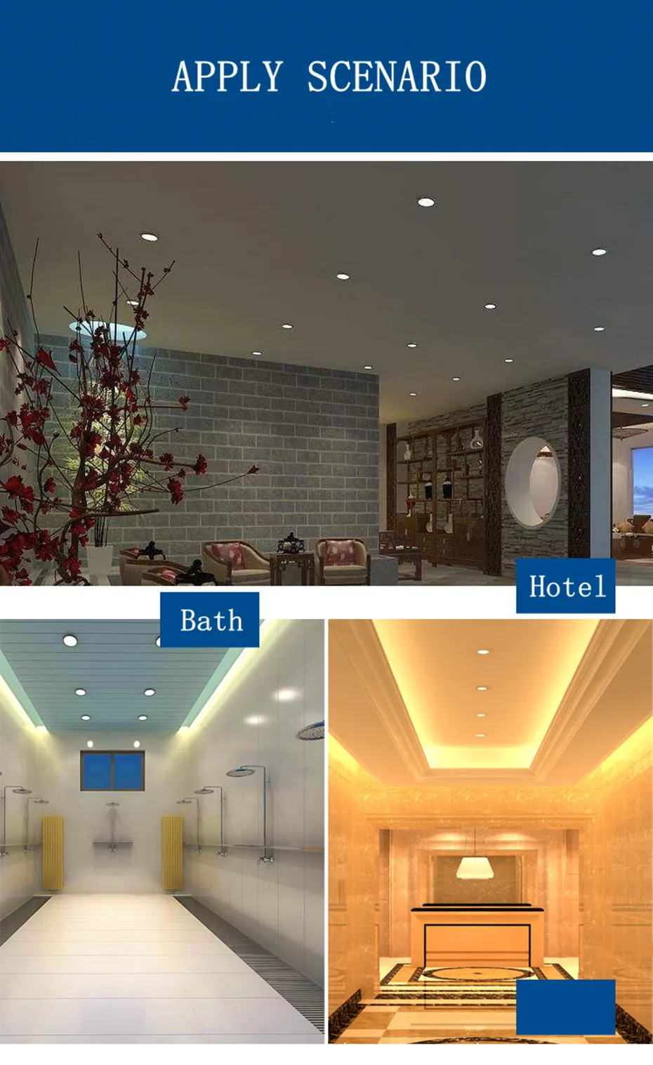 Banheiro à Prova Conduziu a Lâmpada do Teto Recesso Luzes Iluminação Ip65 Dwaterproof Água Corte Buraco Casa 5 w 7 12 15 Ac110v 220 v Lâmpada & 14 à prova dwaterproof água conduziu a lâmpada