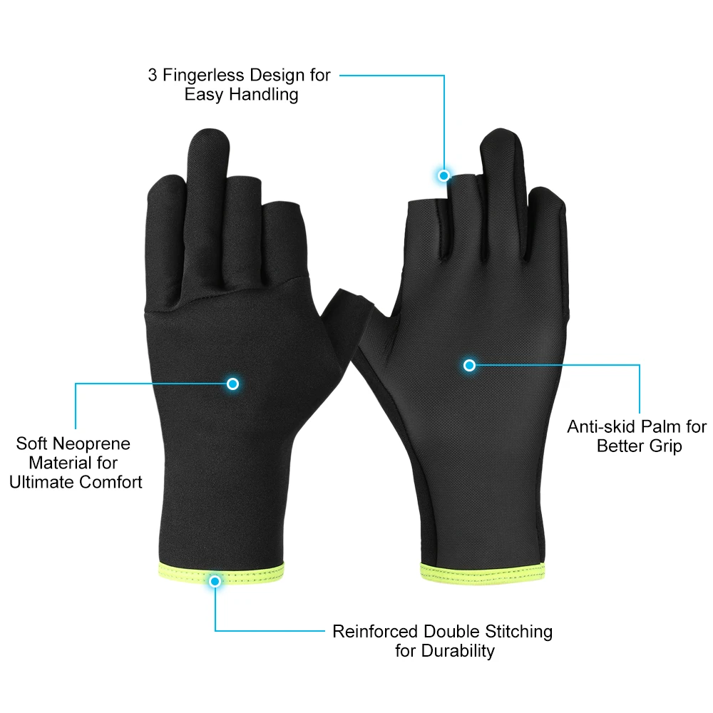 Неопреновые перчатки для рыбалки для мужчин 3 без пальцев противоскользящие водонепроницаемые спортивные перчатки для рыбалки на открытом воздухе