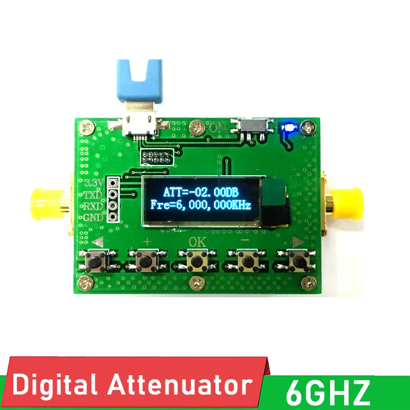 

LF-6Ghz RF Digital Attenuator 30DB step 0.25DB OLED display Pogrammable Attenuator Module FOR RF Ham Radio Amplifier