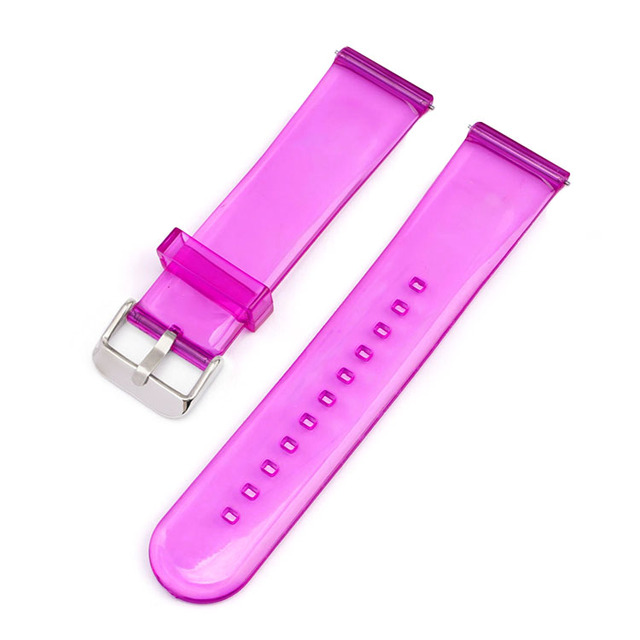 22mm Transparent PVC Strap Colorful Men Women Replacement Band for Samsung Active2 40mm 44mm Huawei Watch GT 2 Amazfit GTS