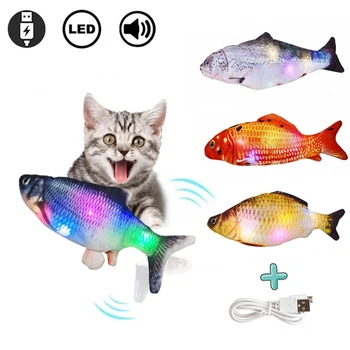 

30CM Electronic Pet Cat Toy Electric USB Charging Simulation Fish Toys for Dog Cat Chewing Playing Biting pet Supplies