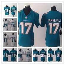 Для женщин леди Майами s,# 14 Джарвис Лэндри#13 Дэн Марино Стразы каучуковые#17 Райан Таннехилл 93 Ndamukong Су#91 щенок Джерси