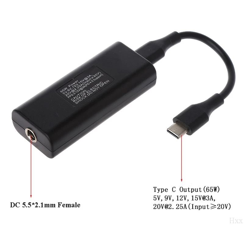 C 65 Вт мини Питание DC адаптер зарядное устройство разъем usb Тип C конвертер для lenovo Hp Asus ноутбук ПК компьютер аксессуары - Цвет: C