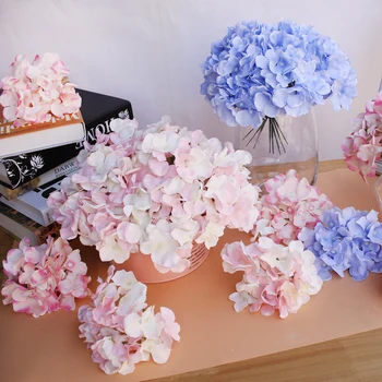 

10pcs/lot Colorful Decorative Flower Head Artificial Silk Hydrangea Diy Home Party Wedding Arch Background Wall Decorative Flowe