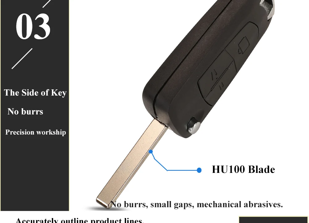 Keyforkess 10 pezzi 3 pulsanti telecomando modificato Flip Car Key Shell per Opel VAUXHALL Vectra Astra Zafira HU100/HU43/Hu46/YM28 Fob Case - H6c2aa80aec9f400aba8b2868f1b903c5A