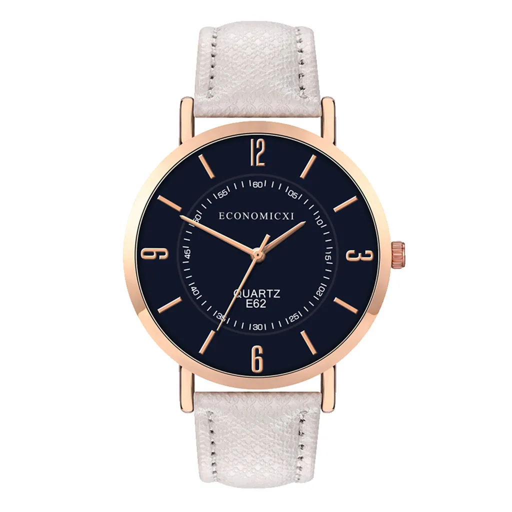 L Reloj mujer модные часы для женщин женские часы с кожаным ремешком Кварцевые аналоговые круглые наручные часы женские часы - Цвет: L