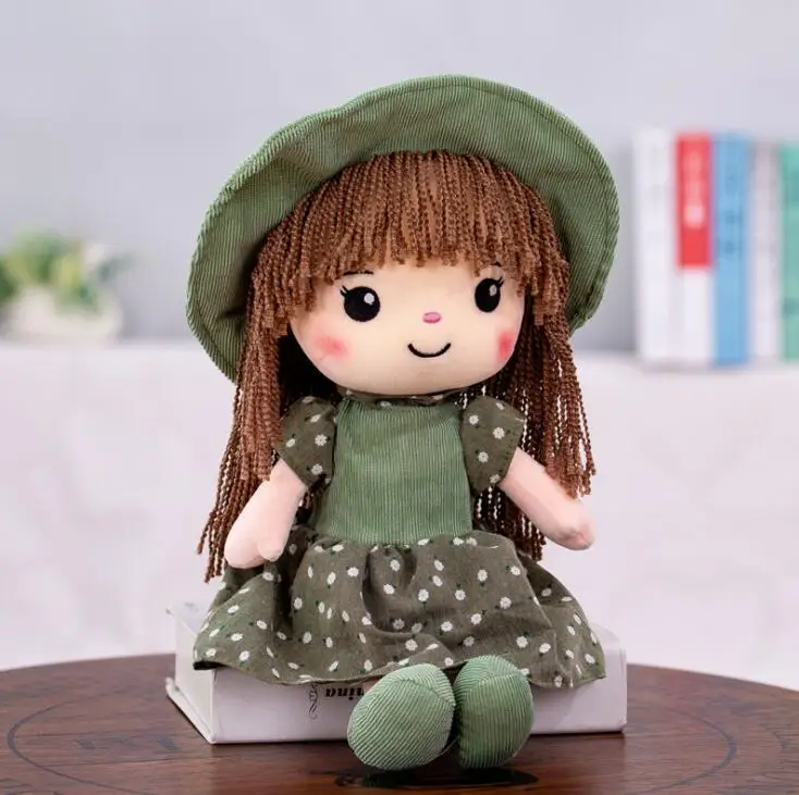 40cm cute ragdoll plush toy doll soft toy Stuffed Dolls Baby Accompany Doll Birthday Gift - Цвет: Зеленый