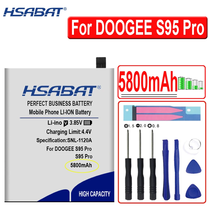 Аккумулятор HSABAT 5800 мач для смартфона DOOGEE S95 Pro|Аккумуляторы мобильных телефонов| |
