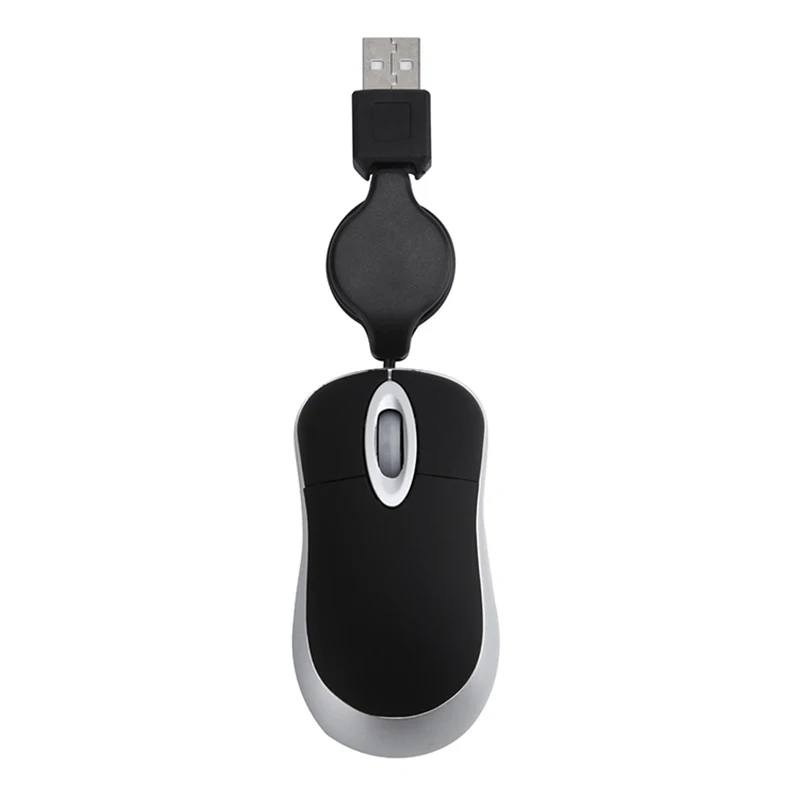 Мини USB Проводная Мышь Выдвижной кабель маленькая мышь 1600 dpi оптическая