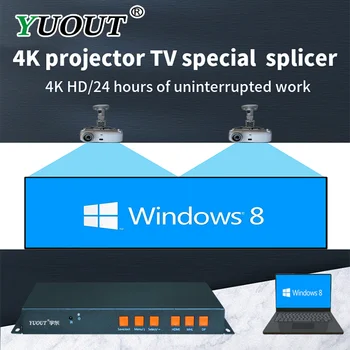 

YUOUT 4K projector video splicer HDMI video wall controller dual-screen extended picture video processor 3840x1080@60HZ