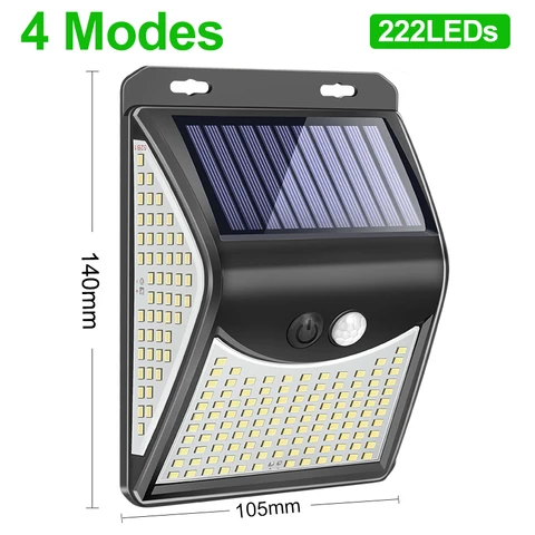 222 Solar Led Light Outdoor Solar Lights with Motion Sensor Solar Lamp Outdoor Spotlight Sunlight For Garden Decoration