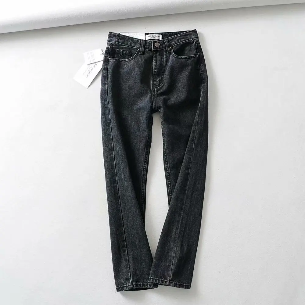 G2 black 8818 Bazaleas, винтажные женские джинсы, уличная одежда, узкие джинсовые штаны с высокой талией, джинсы для фитнеса, хлопковые эластичные джинсы - Color: G2 black 8818
