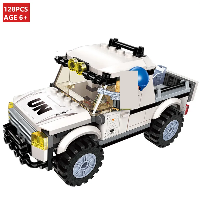 Enlighten 128 шт военные строительные блоки силы для поддержания мира Thunder Mission Car Brinquedos