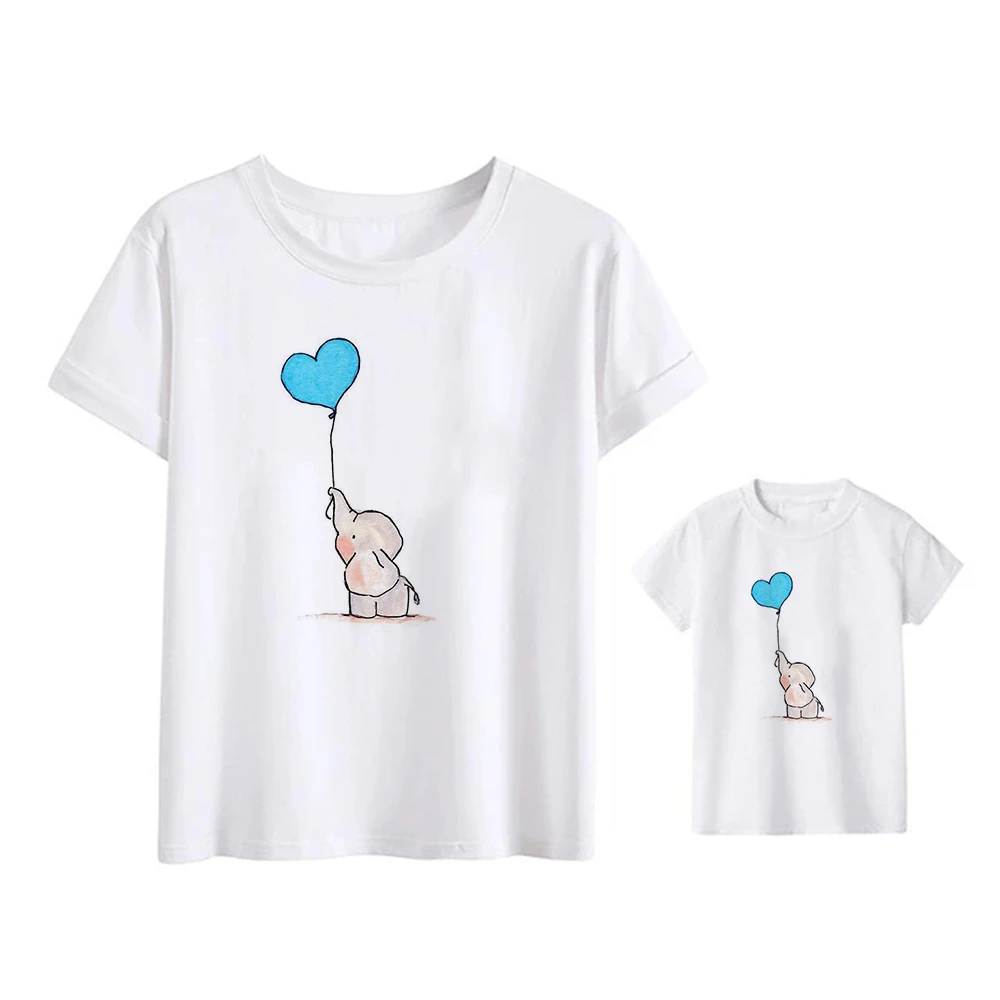 Children T-Shirts Disney Dumbo Elephant T Shirt Famliy Look Baby Girl Boy Brothers and Sisters Tshirt Harajuku Adult Unisex Top matching family pj pants