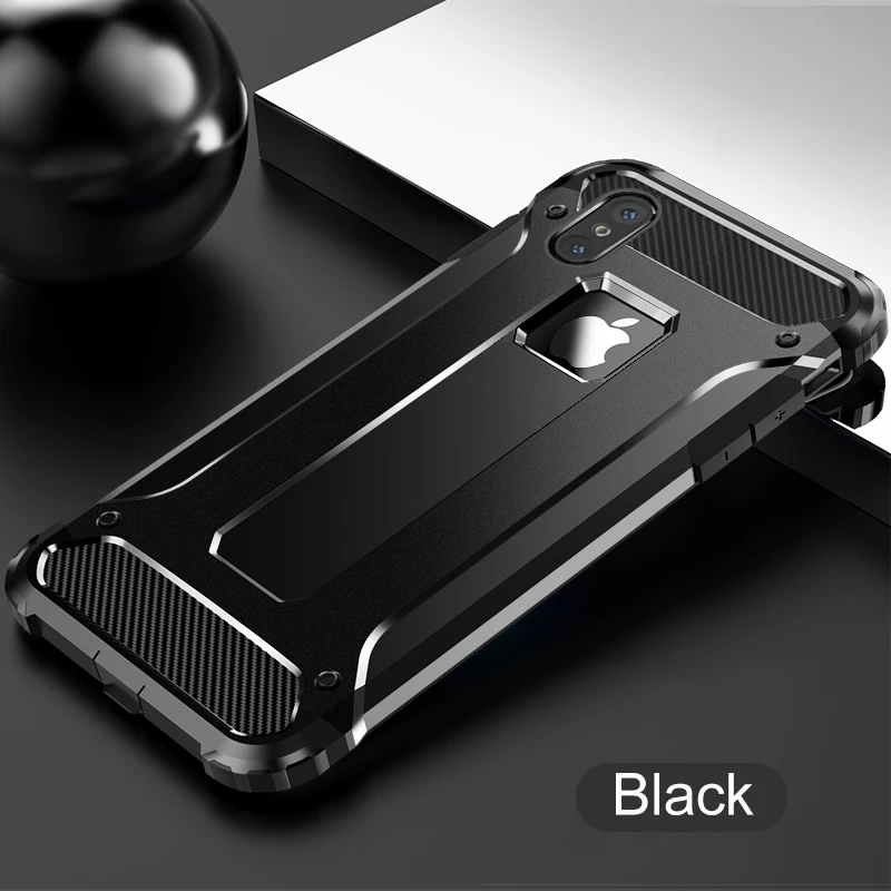 Гибридный защитный чехол для iphone 7 8 6 6s Plus XS MAX X 10 XR 5 SE военный уровень PC + ТПУ мягкий