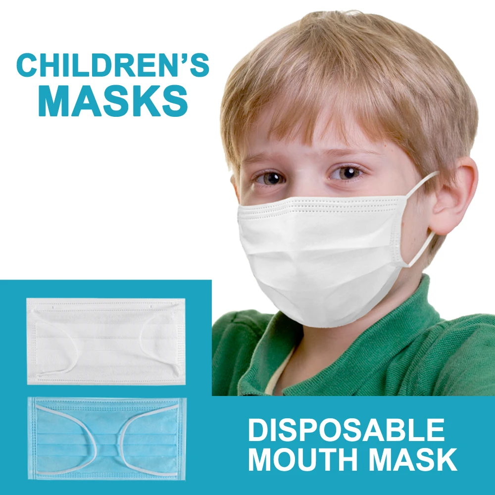 

100Pcs Disposable Face Masks 3 Layer Anti-Dust Pollution Masks Fabric Non Wovens Dustproof Unisex Mouth Mask