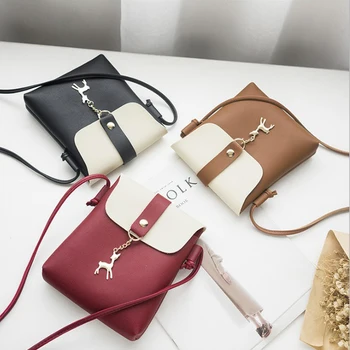 

Coin purse Korean color matching cover hanging fawn shoulder bag spring and summer new mobile phone change storage bag