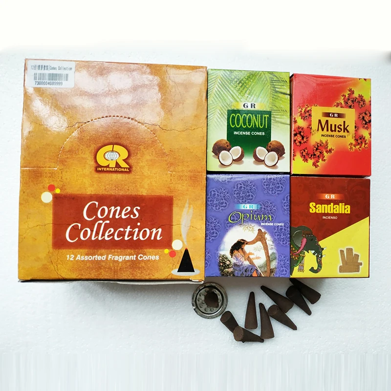 1 коробка Индийские благовония конусы натуральная Лаванда Роза Жасмин опаний