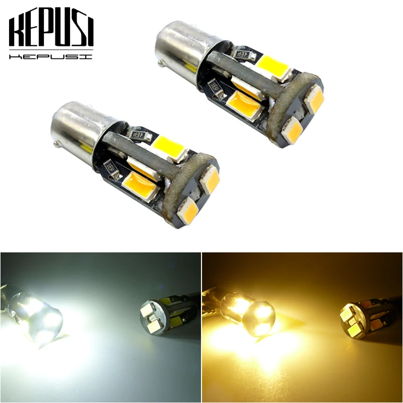 2 шт. BA9S 5630 10 SMD CANBUS янтарные/желтые белые светодиодсветодиодный внутренние лампы