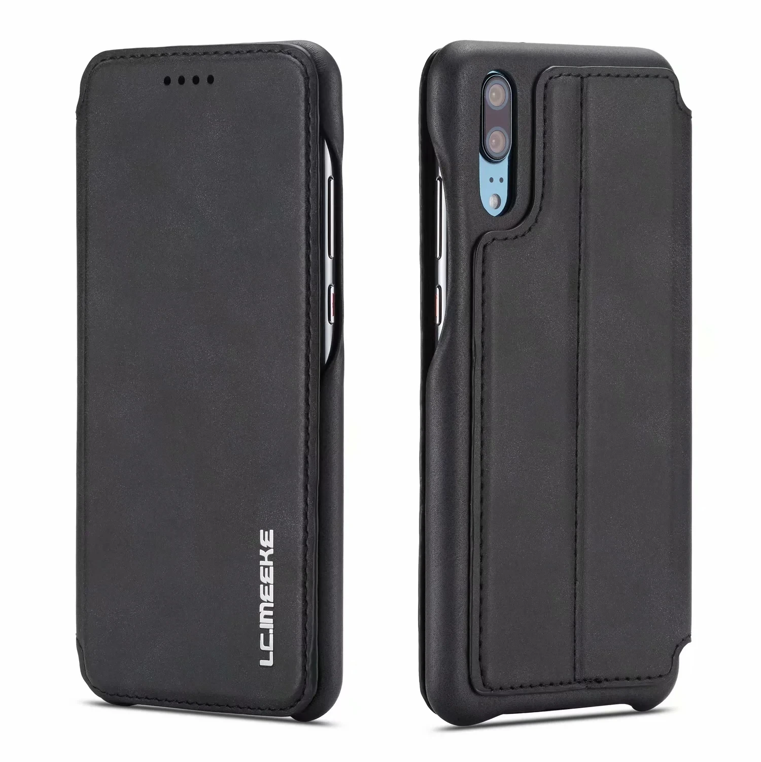 Luxuriöse Leder-Flip-Cover-Hülle für Huawei P20 P30 P40 Pro Lite Thin Slim mit Kartensteckplatz_voghion.com