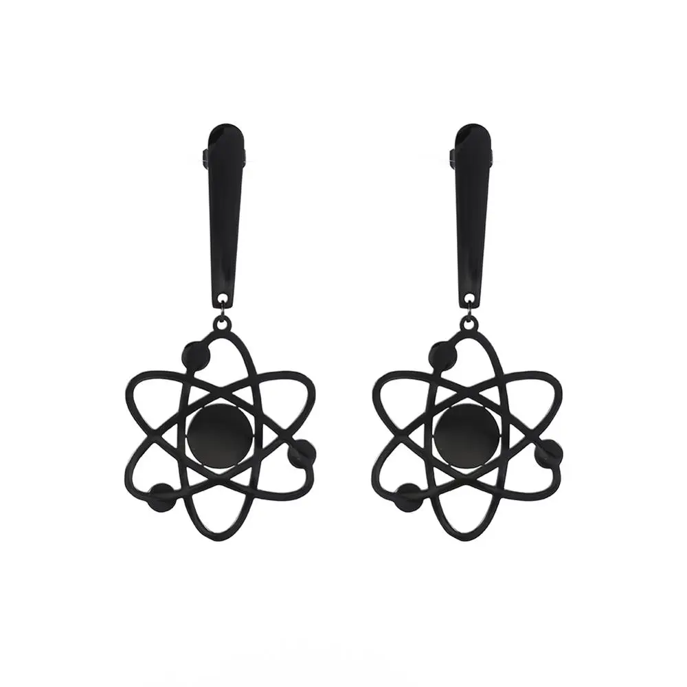 My shape серьги химия Atom 316L из нержавеющей стали серьги-подвески серебряные/Золотые/черные геометрические подвеска с научной тематикой ювелирные изделия подарок