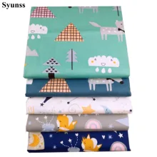 Syunss новые животные из мультфильмов лиса печати хлопок ткань для Diy лоскутное шитье детские кроватки тканевые подушки одеяло шитье Tissus
