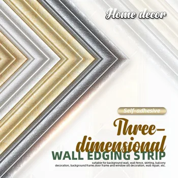 

Waterproof Strip Wall Trim Line Border Self-adhesive Three-dimensional Wall Edging Strip Border Waterproof Wall DecorHome Garden