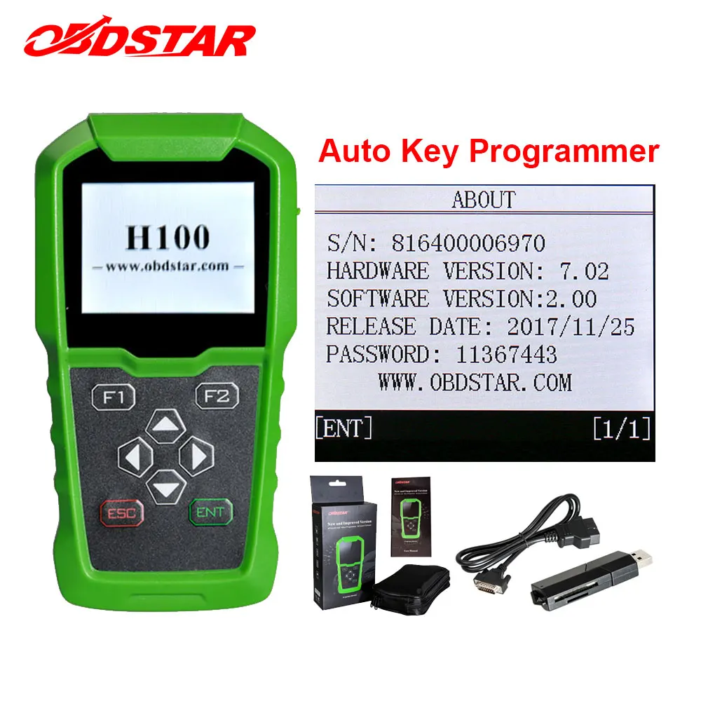 OBDSTAR H100 для Ford для Mazda Auto Key программатор поддержка моделей, таких как F250/F350 PK F100 OBD2 диагностический инструмент