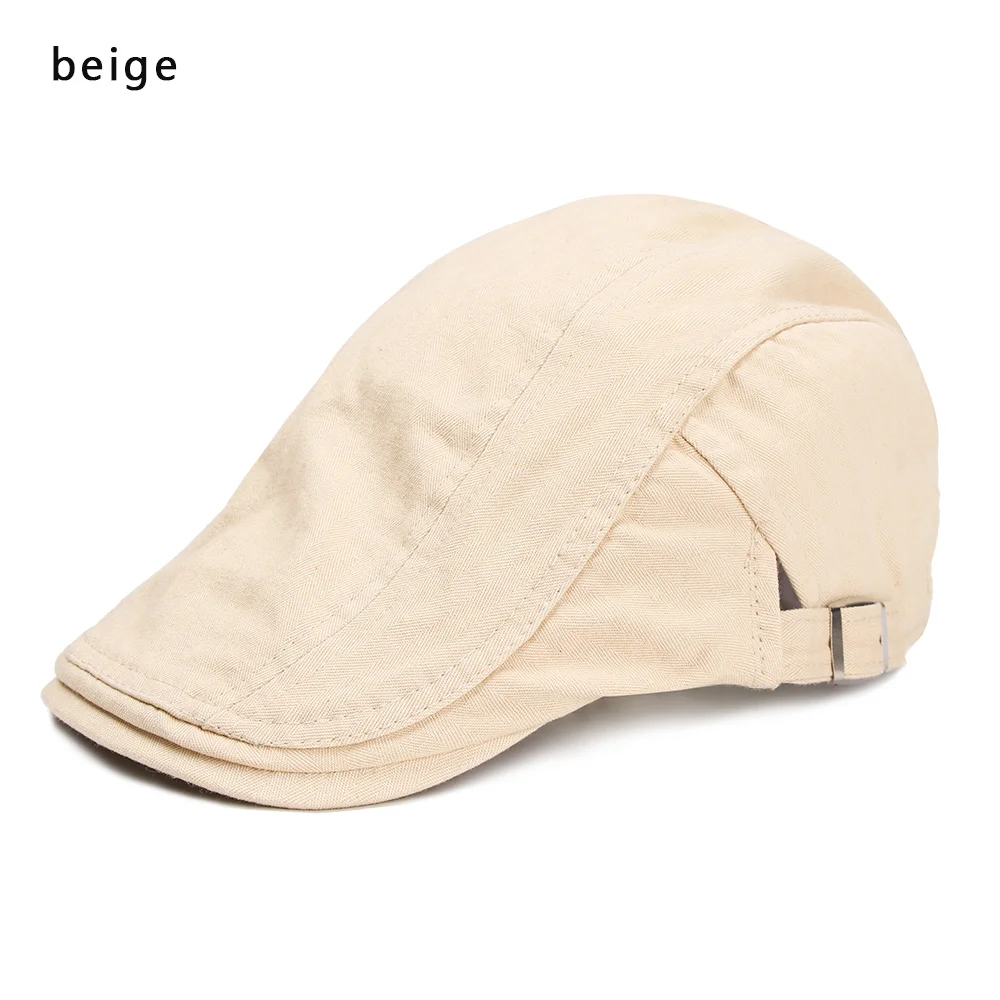 beige 1 шт., Новое поступление, хлопковые береты, шапки для мужчин и женщин, хлопковые Повседневные Головные уборы Гэтсби, регулируемый стиль Newsboy, винтажная плоская кепка, шляпа от солнца - Цвет: beige