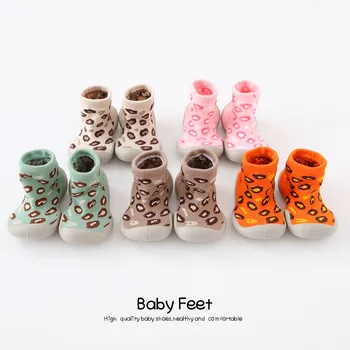 

Autumn and Winter Leopord Pattern Children Soft-Sole Indoor Shoes Breathable Anti-slip Babies' Toddler Shoes