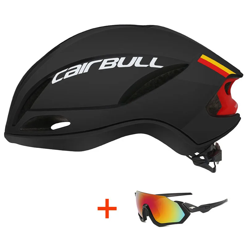 Дышащий гоночный велосипедный шлем с солнцезащитными очками в форме Ультралайт дорожный велосипед MTB шлем спортивный XC DH внедорожный велосипедный шлем - Цвет: Black Colorful