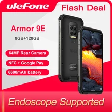 Ulefone שריון 9E 8GB + 128GB מוקשח טלפון אנדרואיד 10 Helio P90 אוקטה ליבות 2.4G + 5G WIFI Mobilene 6600mAh 64MP מצלמה NFC Smartphone