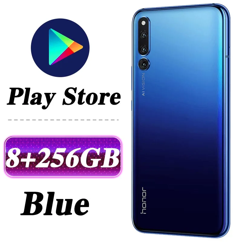 8G 256G Blue HONOR Magic 2, мобильный телефон, 6,39 дюймов, 8 ГБ, 128 ГБ, Kirin 980, четыре ядра, Android 9,0, разблокировка лица, supercharge - Цвет: 8G 256G Blue