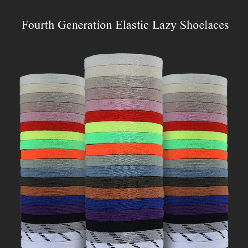

1Pair No tie Shoelaces flat Elastic Shoe Laces For Kids and Adult Sneakers Shoelace Quick Lazy Laces 19 Color Shoestrings