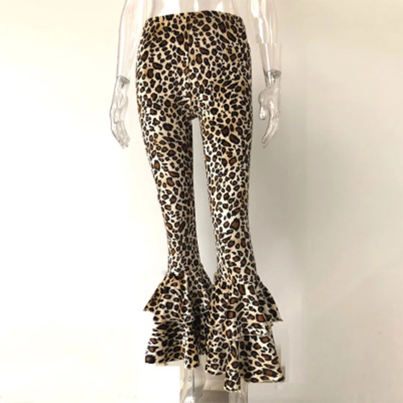 Leopard COSYGAL, весна-осень, средняя талия, обтягивающие, узкие, расклешенные брюки, женские,, новая мода, повседневные, обтягивающие, вельветовые, винтажные, сексуальные, обтягивающие штаны - Цвет: Leopard